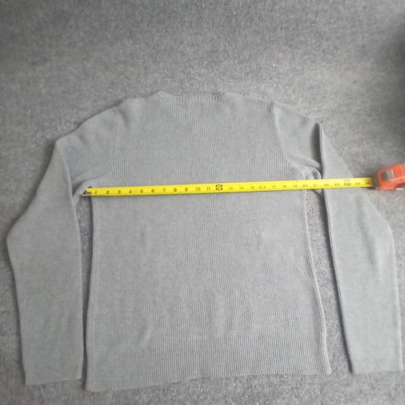 Hollister Sweater Mens Size Large Gray Pullover 100% Cotton Logo - Picture 4 of 7